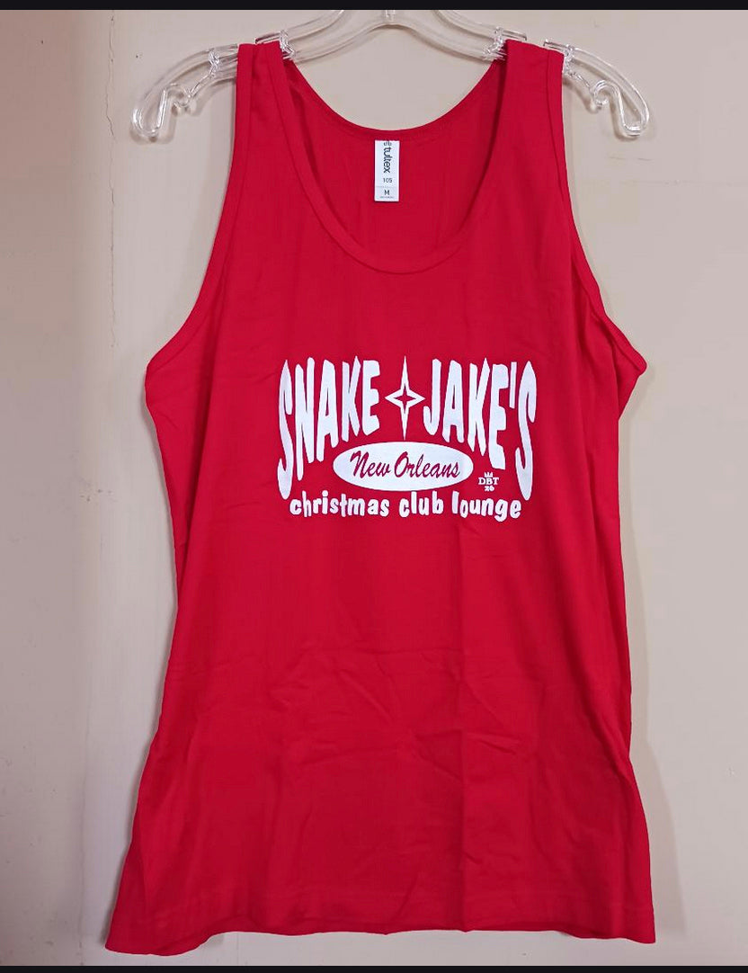 SNAKE & JAKE'S RED UNISEX TANK W/WHITE LOGO