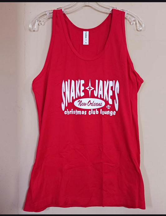 SNAKE & JAKE'S RED UNISEX TANK W/WHITE LOGO