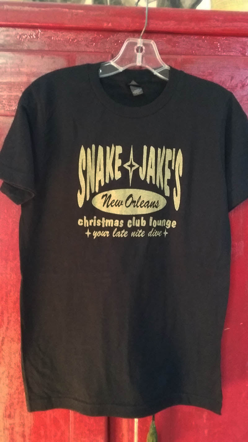 SNAKE AND JAKE'S UNISEX BLACK AND GOLD CREW NECK TEE