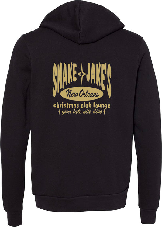 SNAKE & JAKE'S ZIP UP BLACK AND GOLD HOODIE  VERY LIMITED INVENTORY