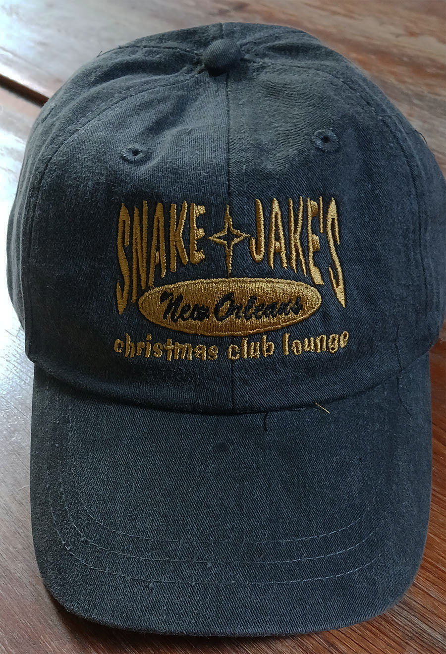 SNAKE AND JAKE'S CAP  FADED BLACK WITH GOLD EMBROIDERY